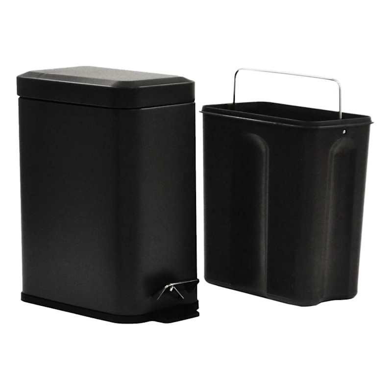 Weston Matte Black Metal Step Can With Removable Liner, 5l 4 Weston Matte Black Metal Step Can With Removable Liner, 5l - Image 2