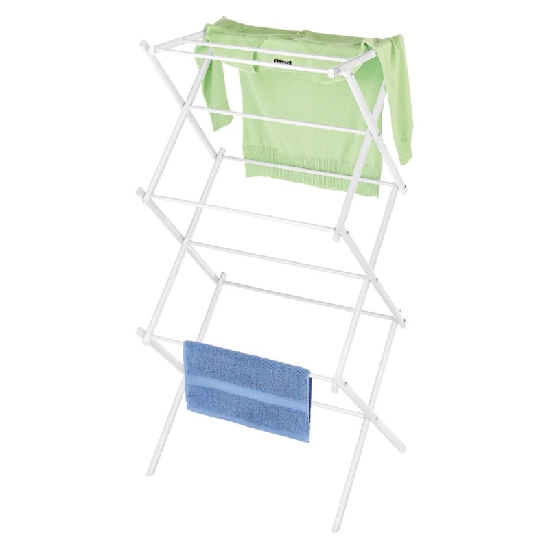 White Metal Folding Drying Rack 2 White Metal Folding Drying Rack