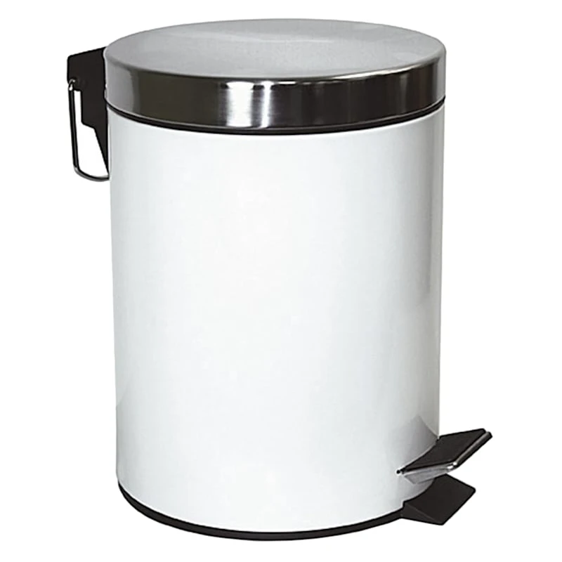 White Metal Trash Bin, 5l 3 White Metal Trash Bin, 5l