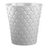 White Quilted Studded Wastebasket, 10.4" -Household Items Shop white quilted studded wastebasket 10.4