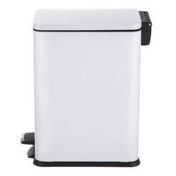 White Rectangle Pedal Bin, 9.7l -Household Items Shop white rectangle pedal bin 9.7l 2