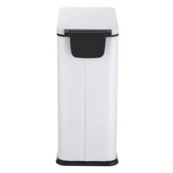 White Rectangle Pedal Bin, 9.7l -Household Items Shop white rectangle pedal bin 9.7l 3