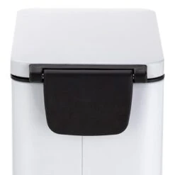 White Rectangle Pedal Bin, 9.7l -Household Items Shop white rectangle pedal bin 9.7l 4