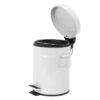 White Retro Step Trash Bin, 5l -Household Items Shop white retro step trash bin 5l