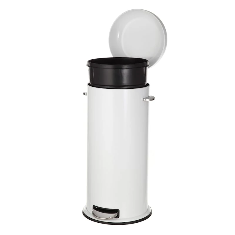 White Round Retro Pedal Bin, 30l 5 White Round Retro Pedal Bin, 30l - Image 3