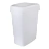 White Storage Rectangle Slim Swing Lid Trash Bin, 50l -Household Items Shop white storage rectangle slim swing lid trash bin 50l