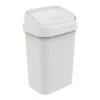 White Storage Rectangle Swing Lid Trash Bin, 50l 2 White Storage Rectangle Swing Lid Trash Bin, 50l -Household Items Shop white storage rectangle swing lid trash bin 50l