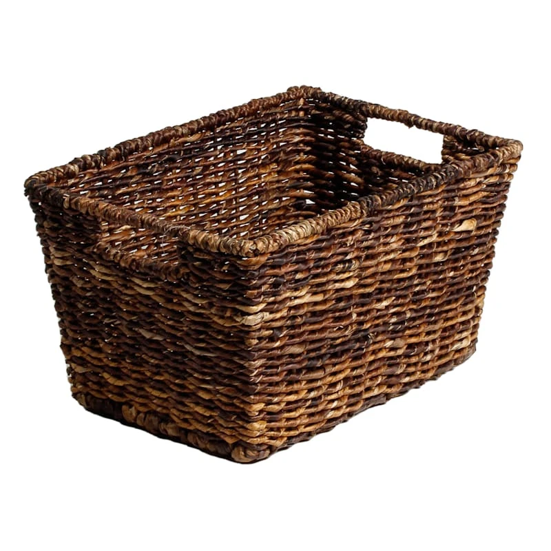 Woven Abaca Tapered Storage Basket, Medium 3 Woven Abaca Tapered Storage Basket, Medium