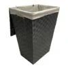 Woven Band Laundry Hamper With Lid & Removable Liner, Dark Grey 1 Woven Band Laundry Hamper With Lid & Removable Liner, Dark Grey -Household Items Shop woven band laundry hamper with lid removable liner dark grey