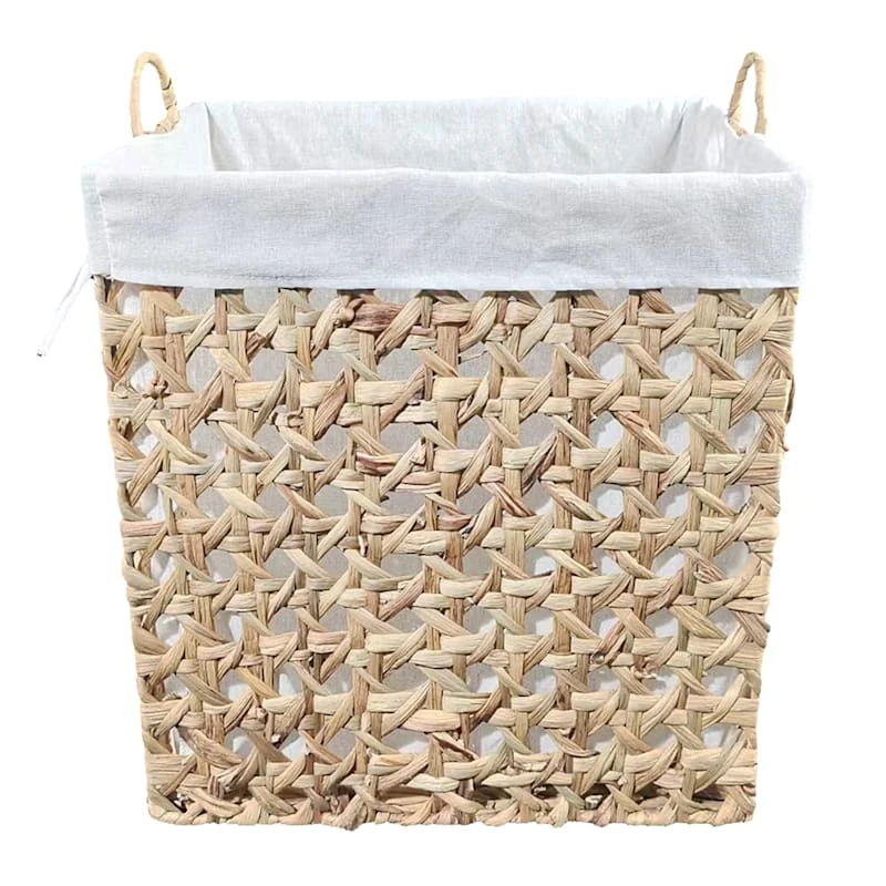 Woven Water Hyacinth Wicker Laundry Hamper, Medium 3 Woven Water Hyacinth Wicker Laundry Hamper, Medium
